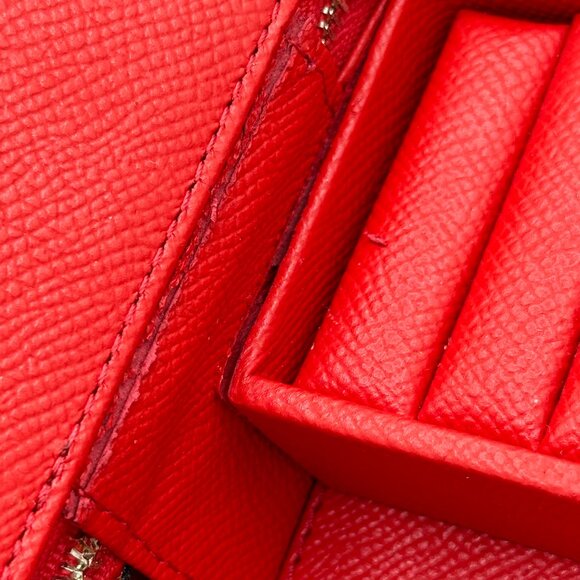 Small Coach Leather Travel Jewellery Box Red - Picture 8 of 13